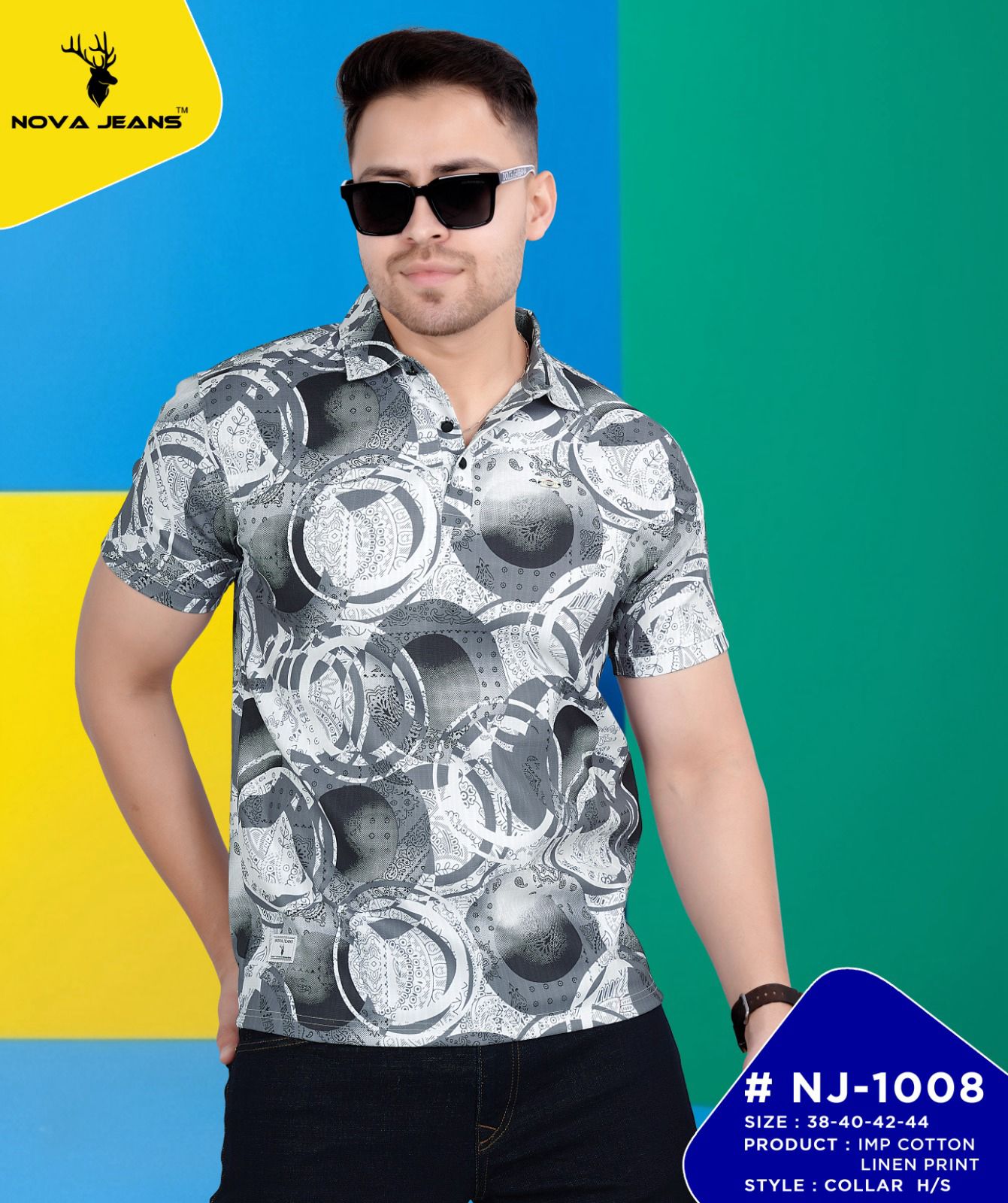 Nj 1008 Nova Jeans Cotton Lycra Mens Tshirts Exporter Gujarat