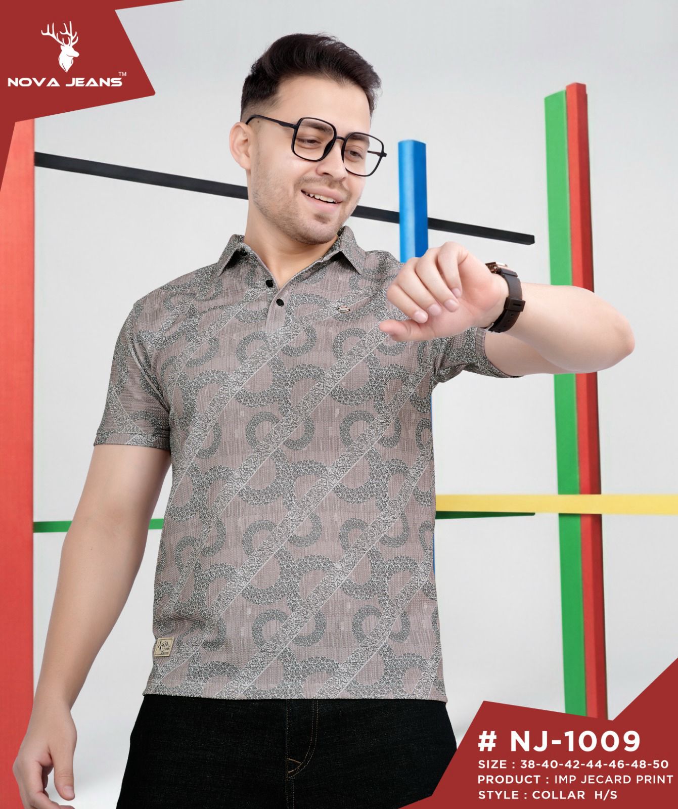 Nj 1009 Nova Jeans Imported Mens Tshirts Wholesaler