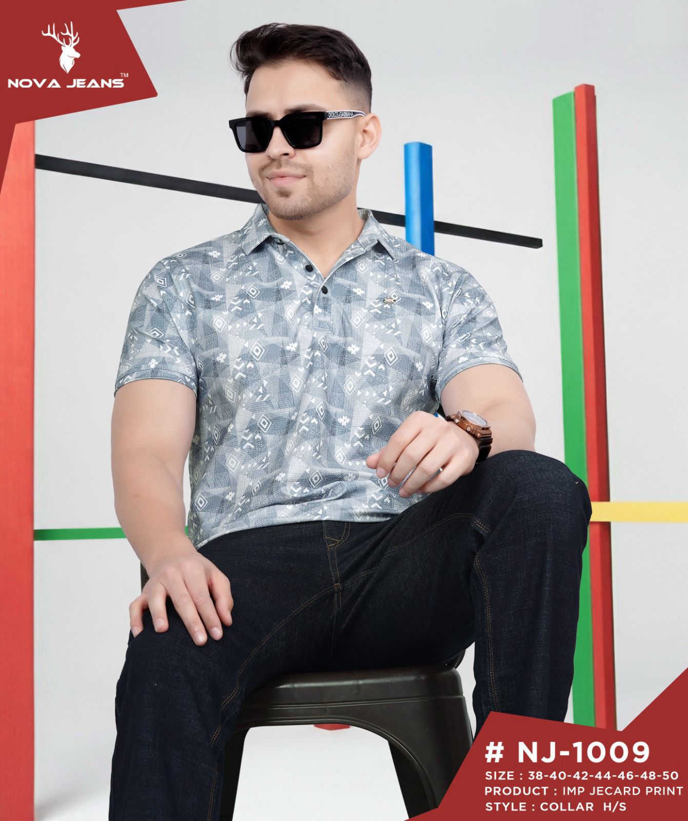 Nj 1009 Nova Jeans Imported Mens Tshirts Wholesaler