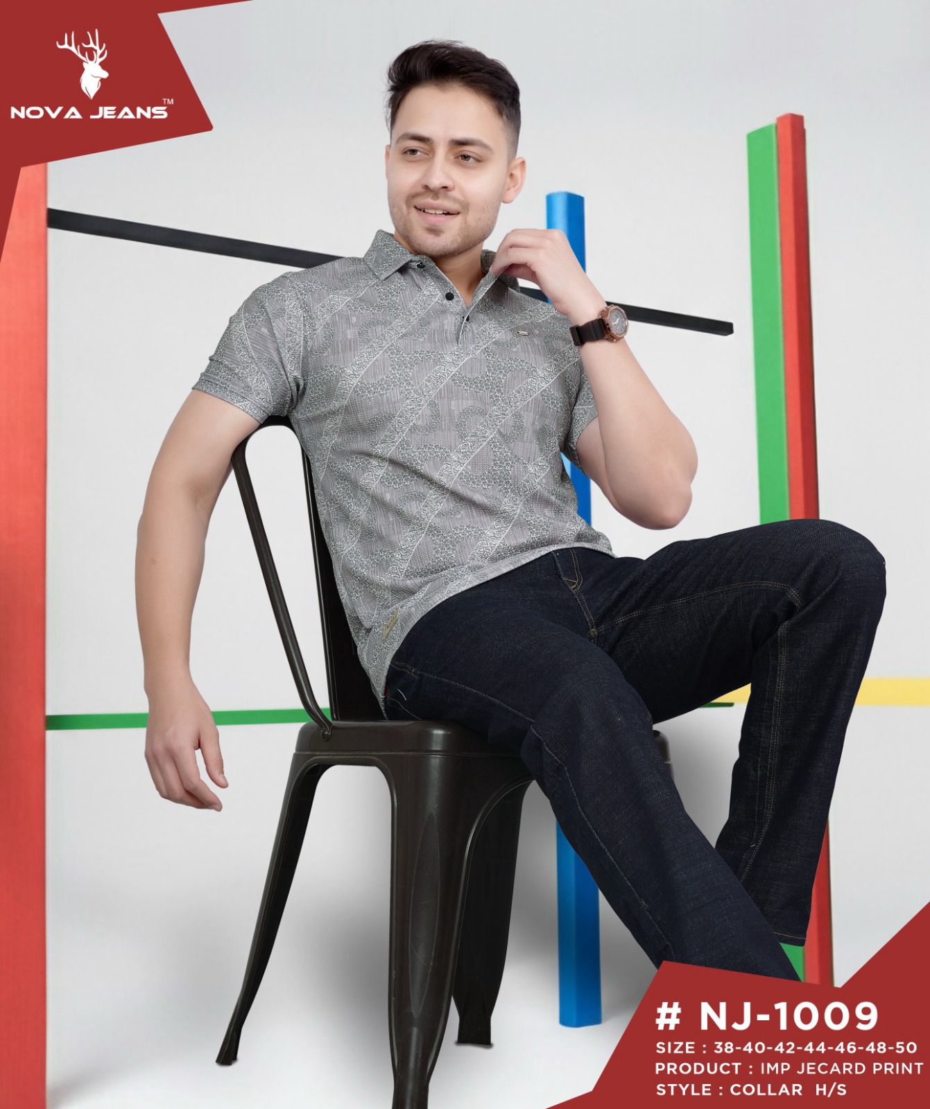 Nj 1009 Nova Jeans Imported Mens Tshirts Wholesaler