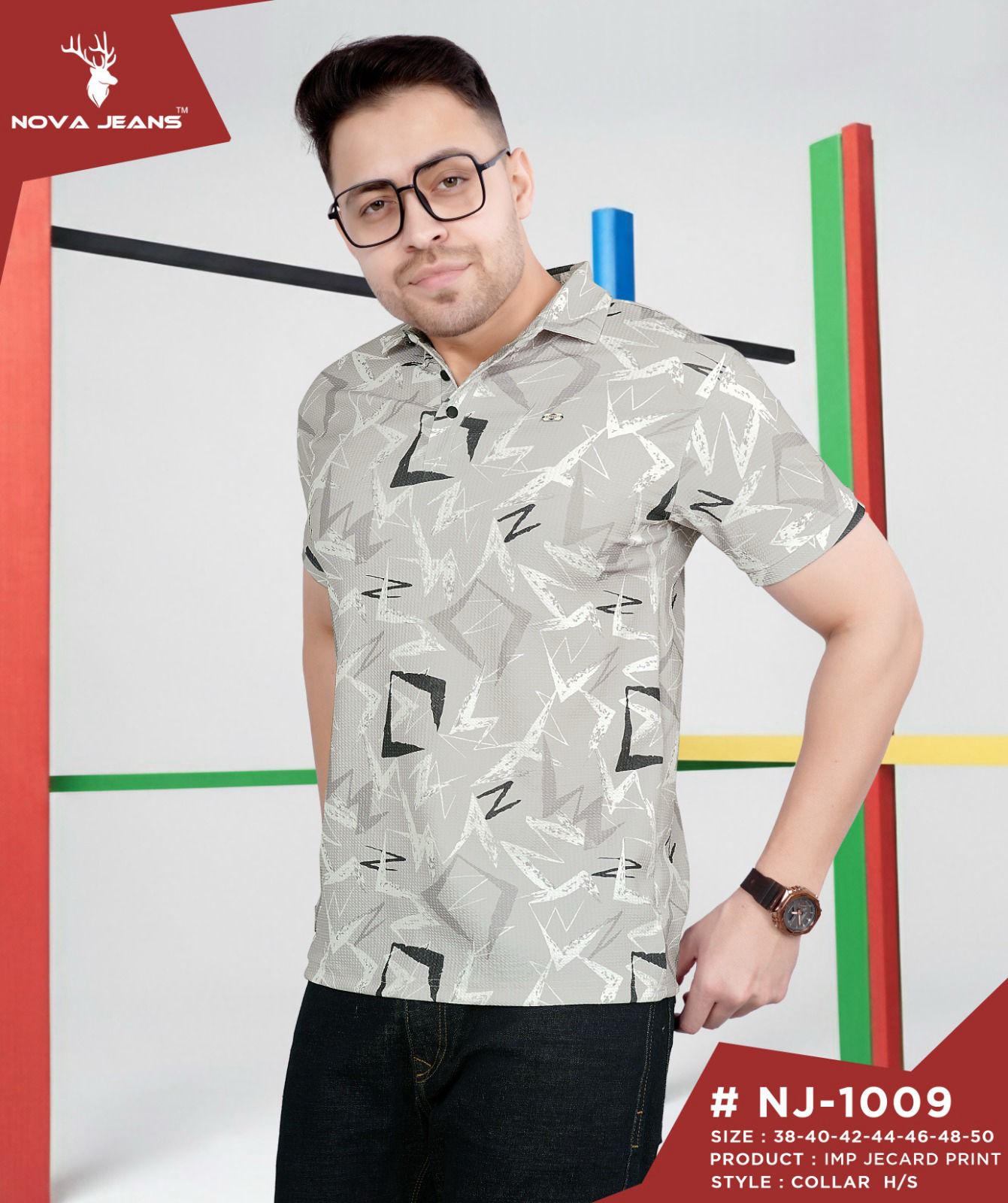 Nj 1009 Nova Jeans Imported Mens Tshirts Wholesaler