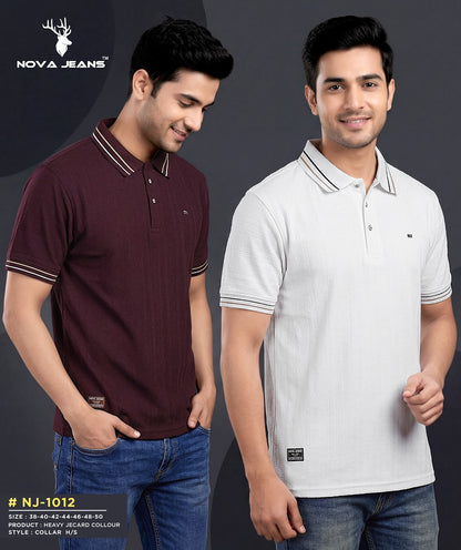 Nj 1012 Nova Jeans Jacquard Mens Tshirts Supplier Ahmedabad
