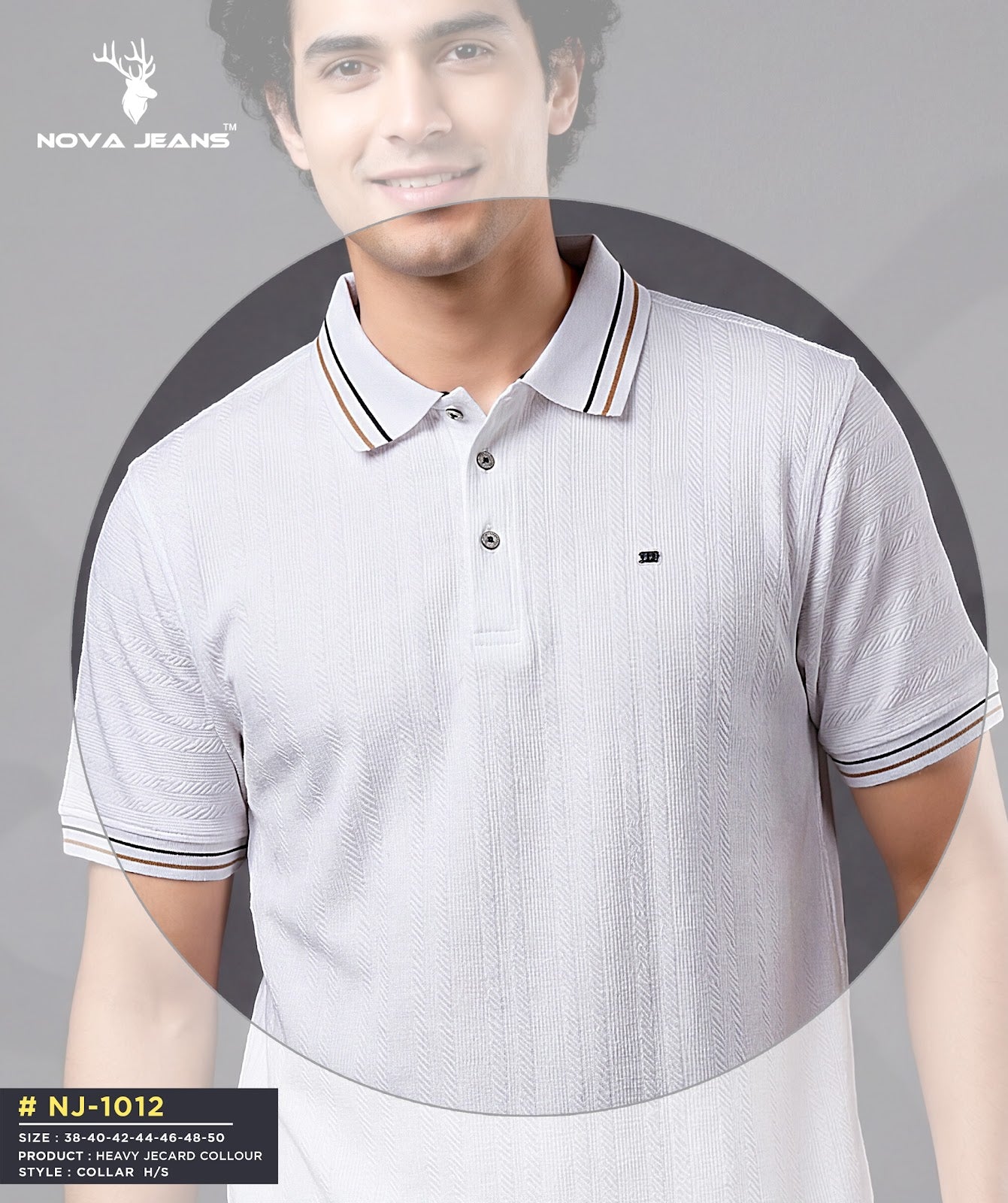 Nj 1012 Nova Jeans Jacquard Mens Tshirts Supplier Ahmedabad