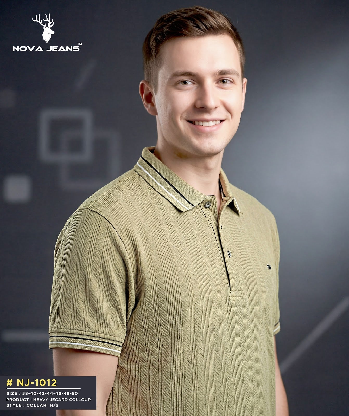 Nj 1012 Nova Jeans Jacquard Mens Tshirts Supplier Ahmedabad