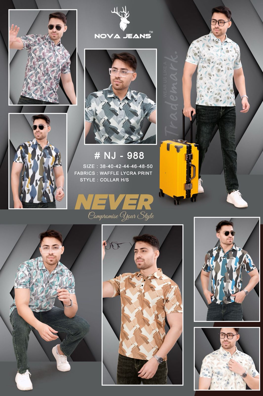 Nj 988 Nova Jeans Waffle Mens Tshirts Wholesale Price