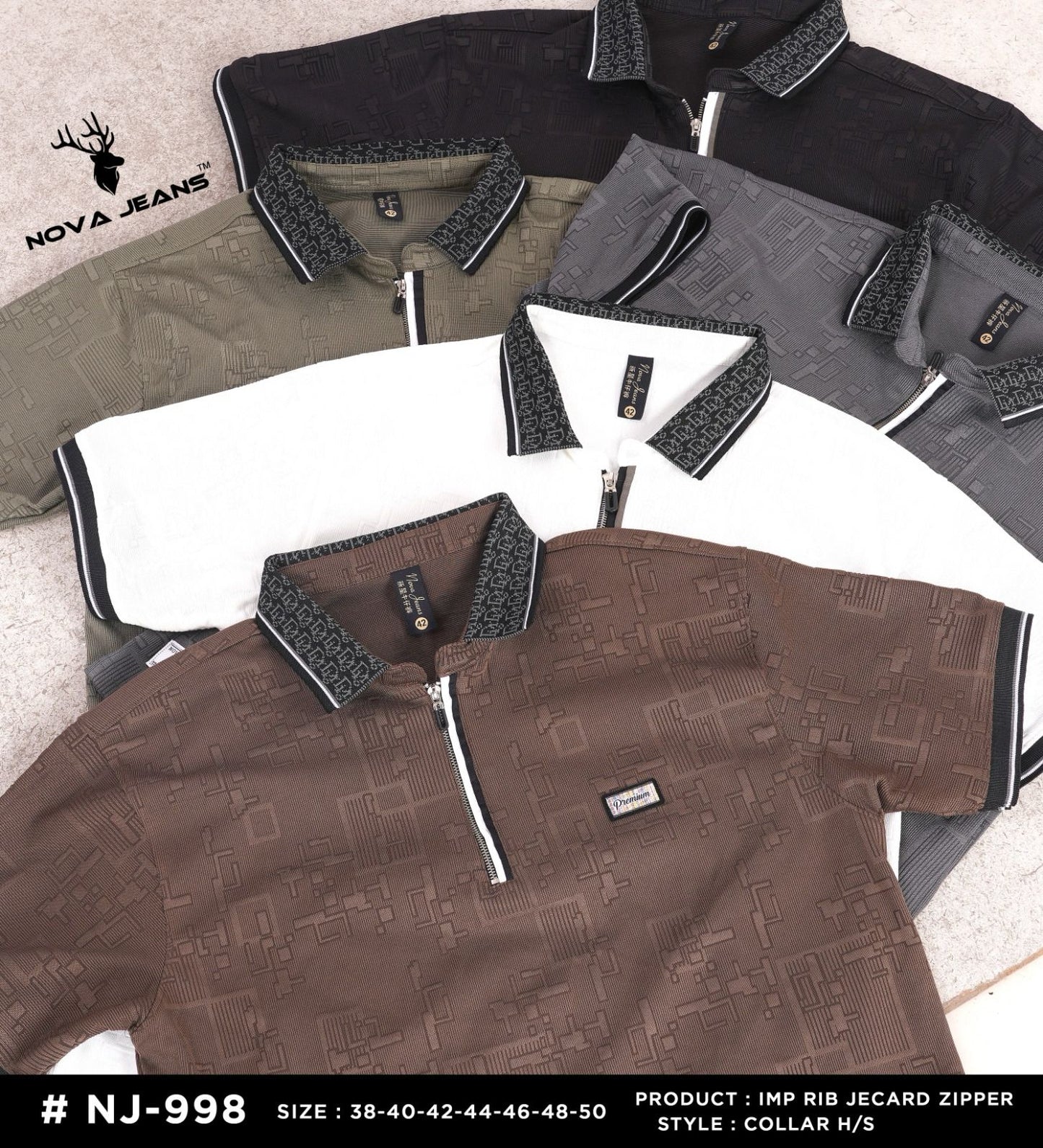 Nj 998 Nova Jeans Jacquard Mens Tshirts Supplier India