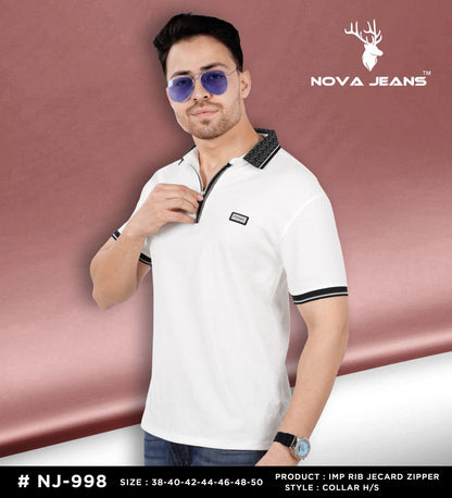 Nj 998 Nova Jeans Jacquard Mens Tshirts Supplier India