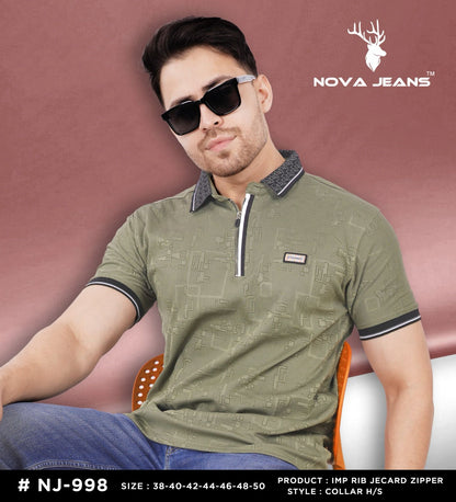 Nj 998 Nova Jeans Jacquard Mens Tshirts Supplier India