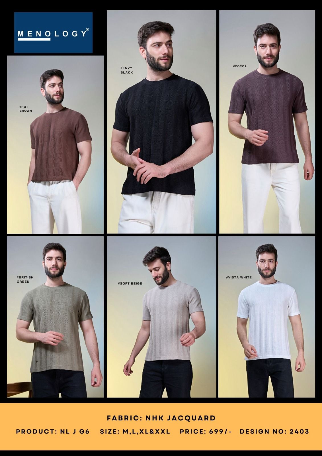 Nl J G6 Dno 2403 Menology Jacquard Mens Tshirts Wholesaler India