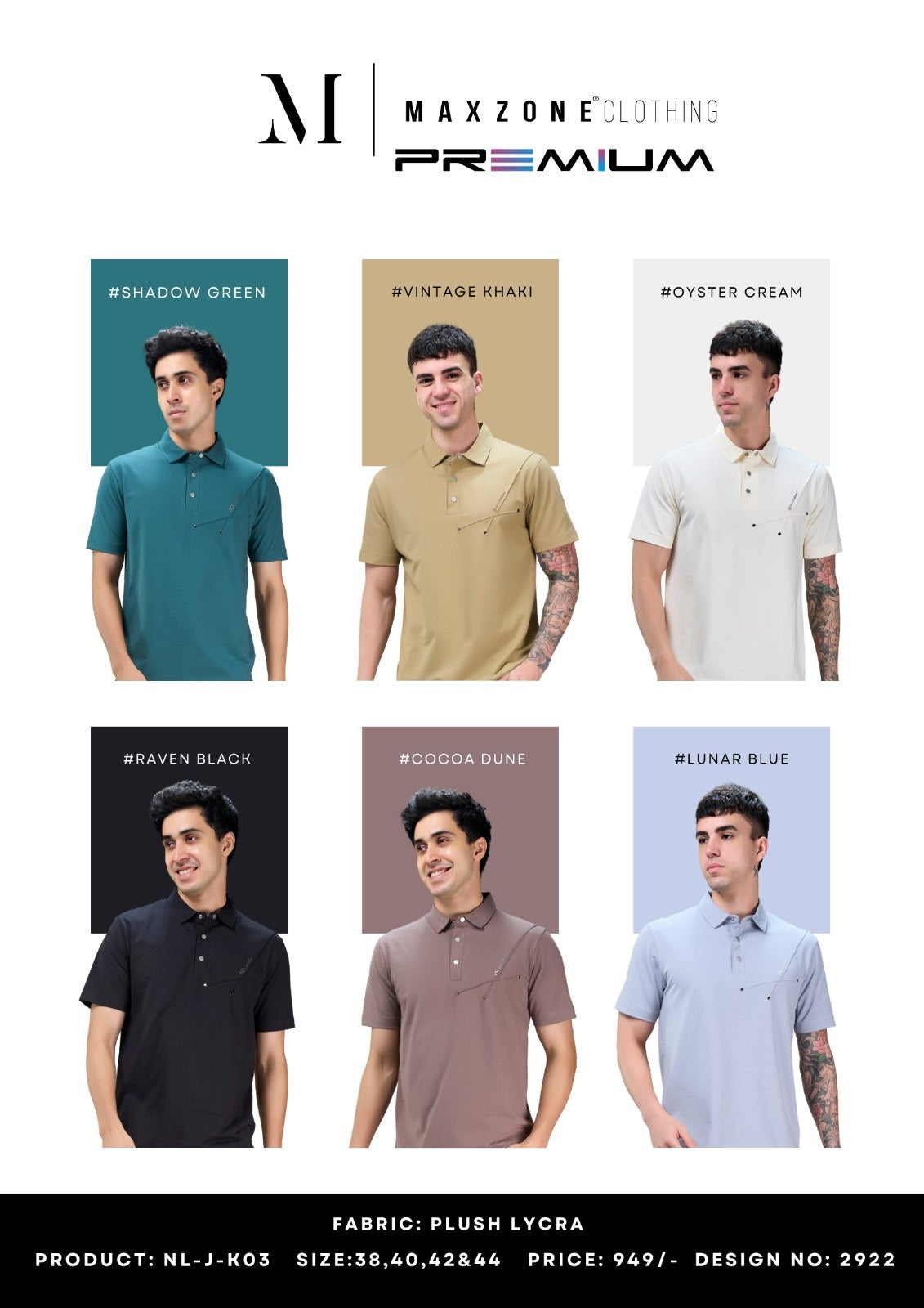 Nl J K03 2922 Polo Maxzone Clothing Lycra Mens Tshirts Wholesale Price