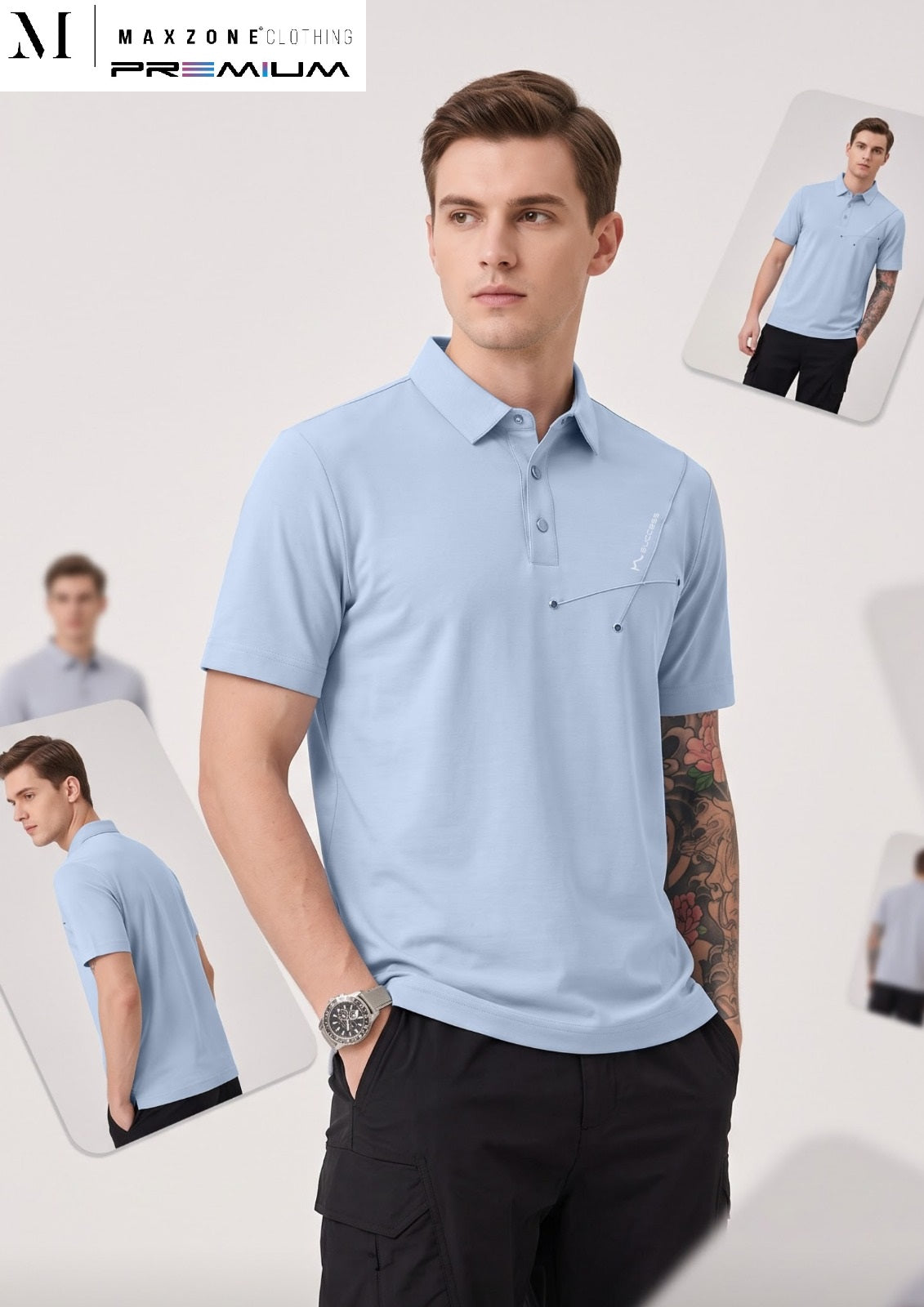 Nl J K03 2922 Polo Maxzone Clothing Lycra Mens Tshirts Wholesale Price