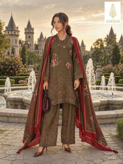 Nocturne Varshaa Viscose Pashmina Suits Wholesale Price