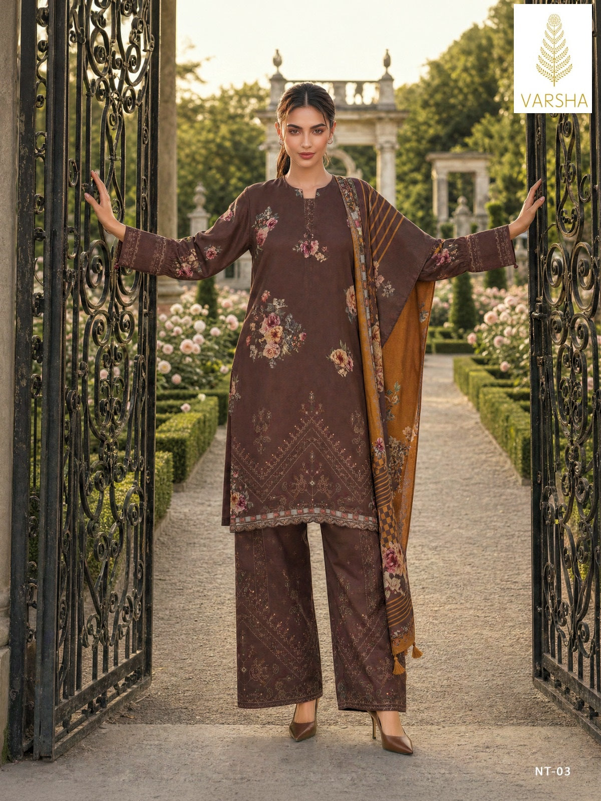 Nocturne Varshaa Viscose Pashmina Suits Wholesale Price
