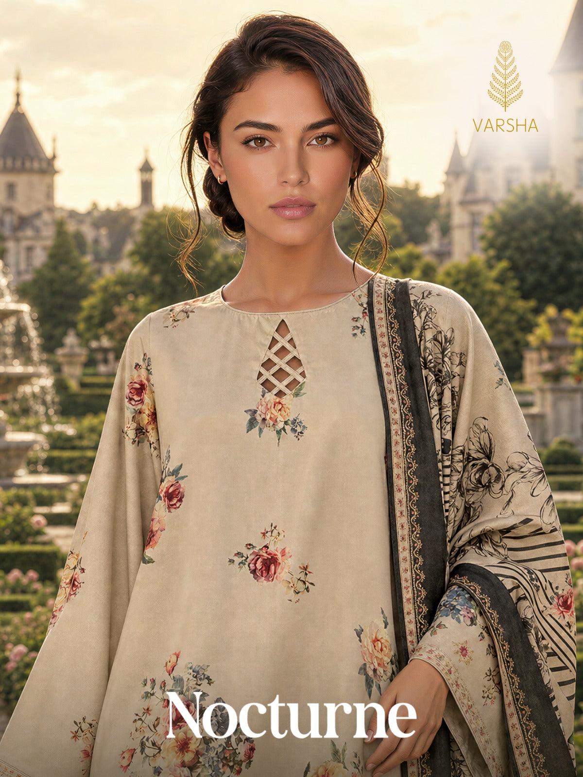 Nocturne Varshaa Viscose Pashmina Suits Wholesale Price