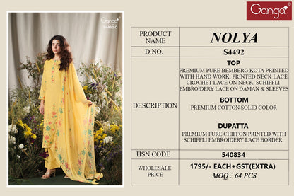 Nolya 4492 Ganga Bemberg Pant Style Suits Supplier Ahmedabad