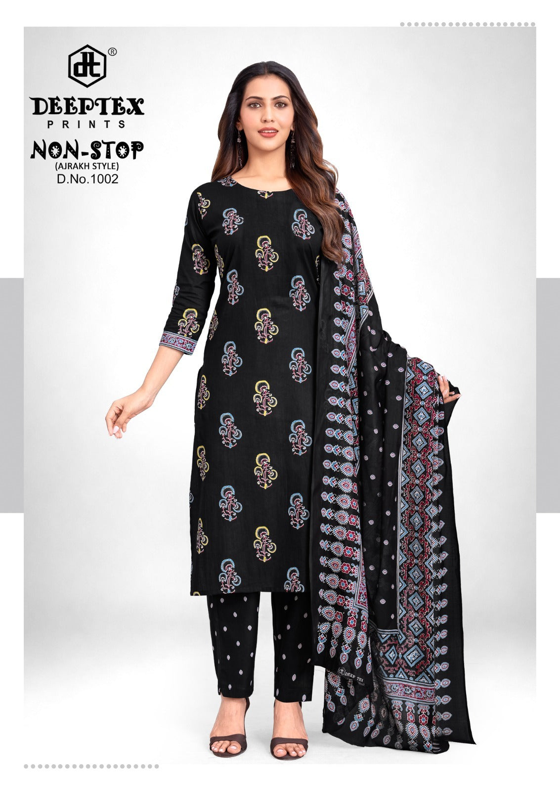 Non Stop Vol 1 Ajrakh Style Deeptex Prints Cotton Dress Material Exporter India