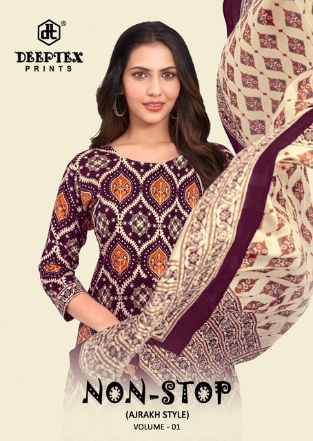 Non Stop Vol 1 Ajrakh Style Deeptex Prints Cotton Dress Material Exporter India