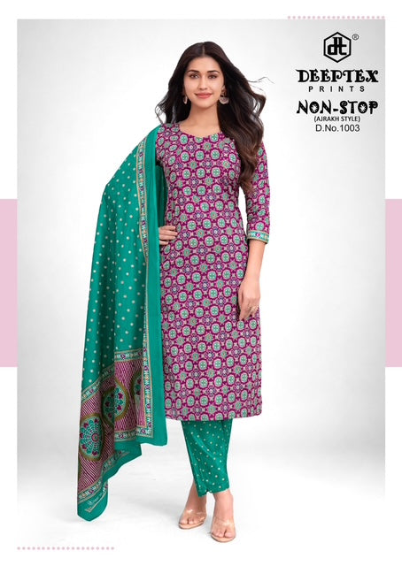 Non Stop Vol 1 Ajrakh Style Deeptex Prints Cotton Dress Material Exporter India