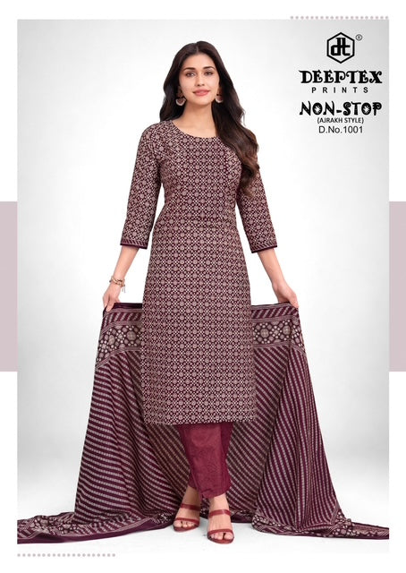 Non Stop Vol 1 Ajrakh Style Deeptex Prints Cotton Dress Material Exporter India