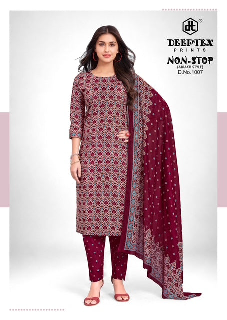 Non Stop Vol 1 Ajrakh Style Deeptex Prints Cotton Dress Material Exporter India