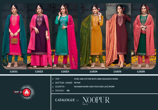 Noopur Vol 2 Triple Aaa Jaam Cotton Pant Style Suits