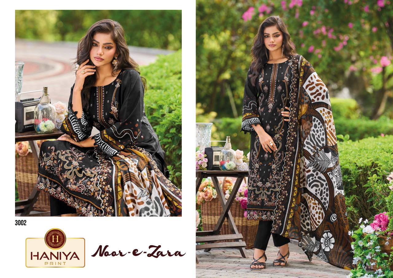 Noor-E-Zara Haniya Print Cotton Karachi Salwar Suits Exporter Gujarat