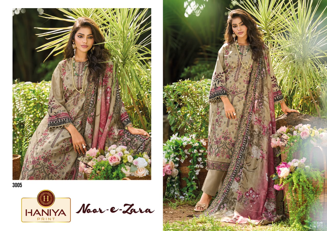 Noor-E-Zara Haniya Print Cotton Karachi Salwar Suits Exporter Gujarat