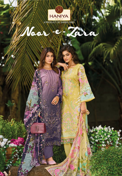 Noor-E-Zara Haniya Print Cotton Karachi Salwar Suits Exporter Gujarat