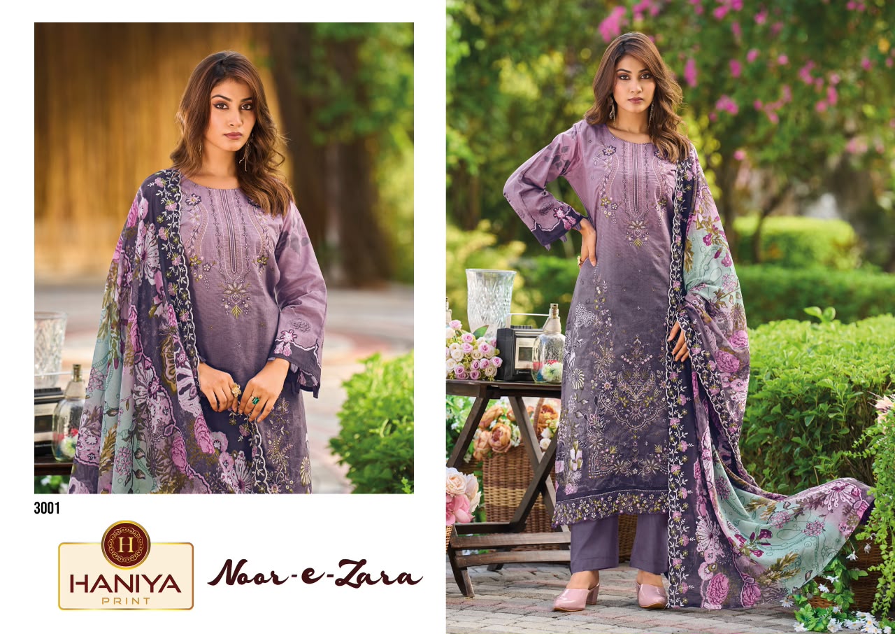 Noor-E-Zara Haniya Print Cotton Karachi Salwar Suits Exporter Gujarat