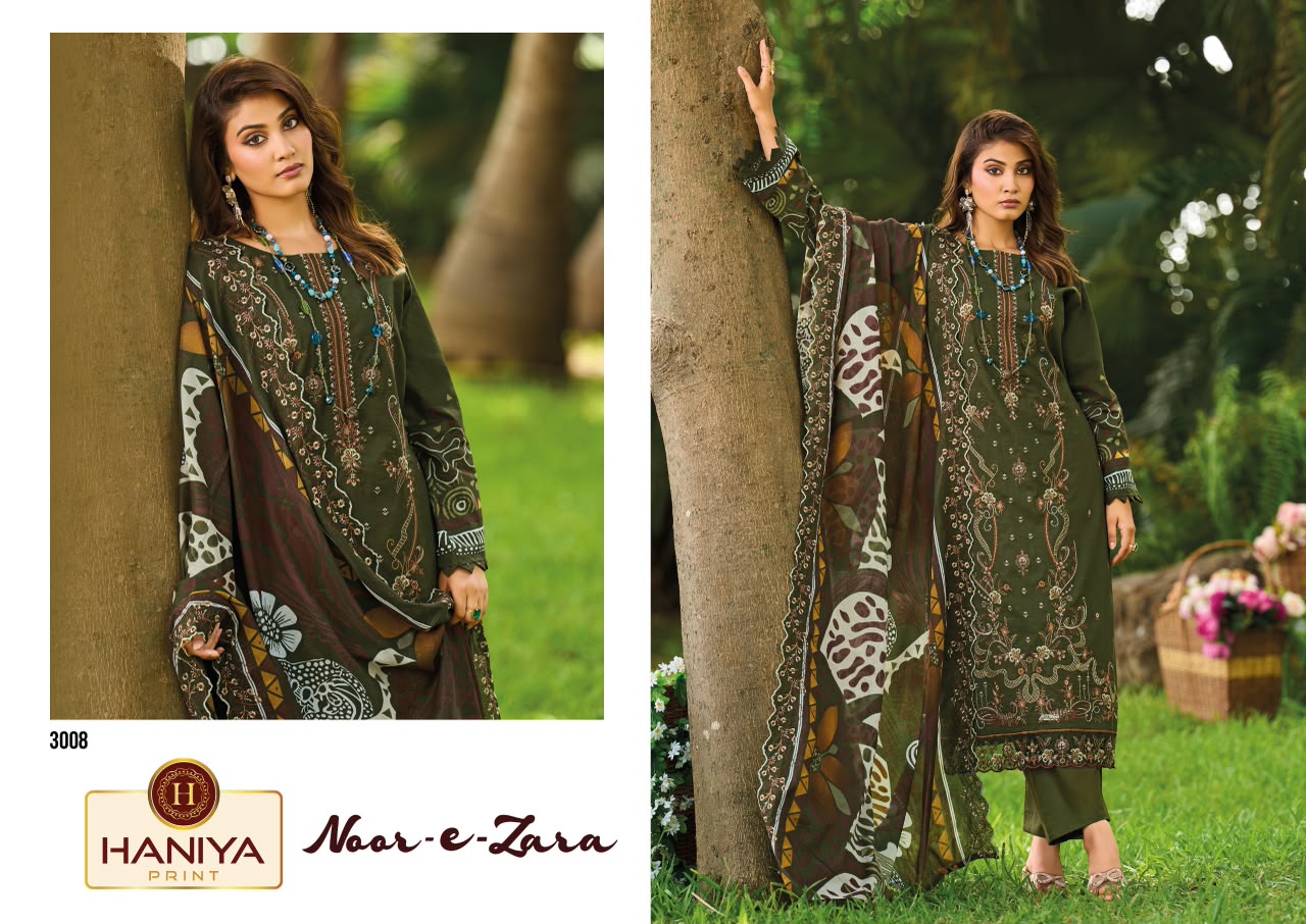 Noor-E-Zara Haniya Print Cotton Karachi Salwar Suits Exporter Gujarat
