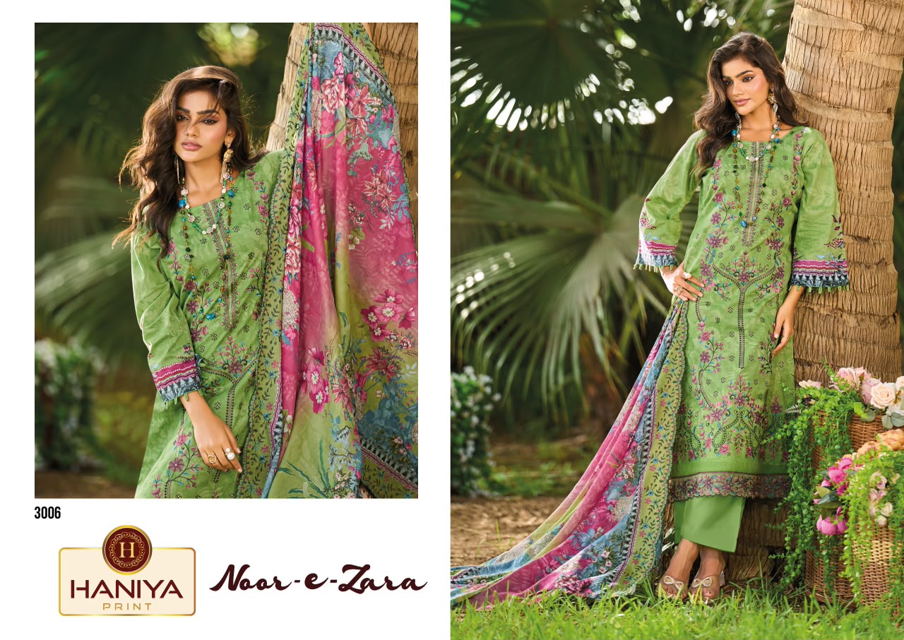 Noor-E-Zara Haniya Print Cotton Karachi Salwar Suits Exporter Gujarat