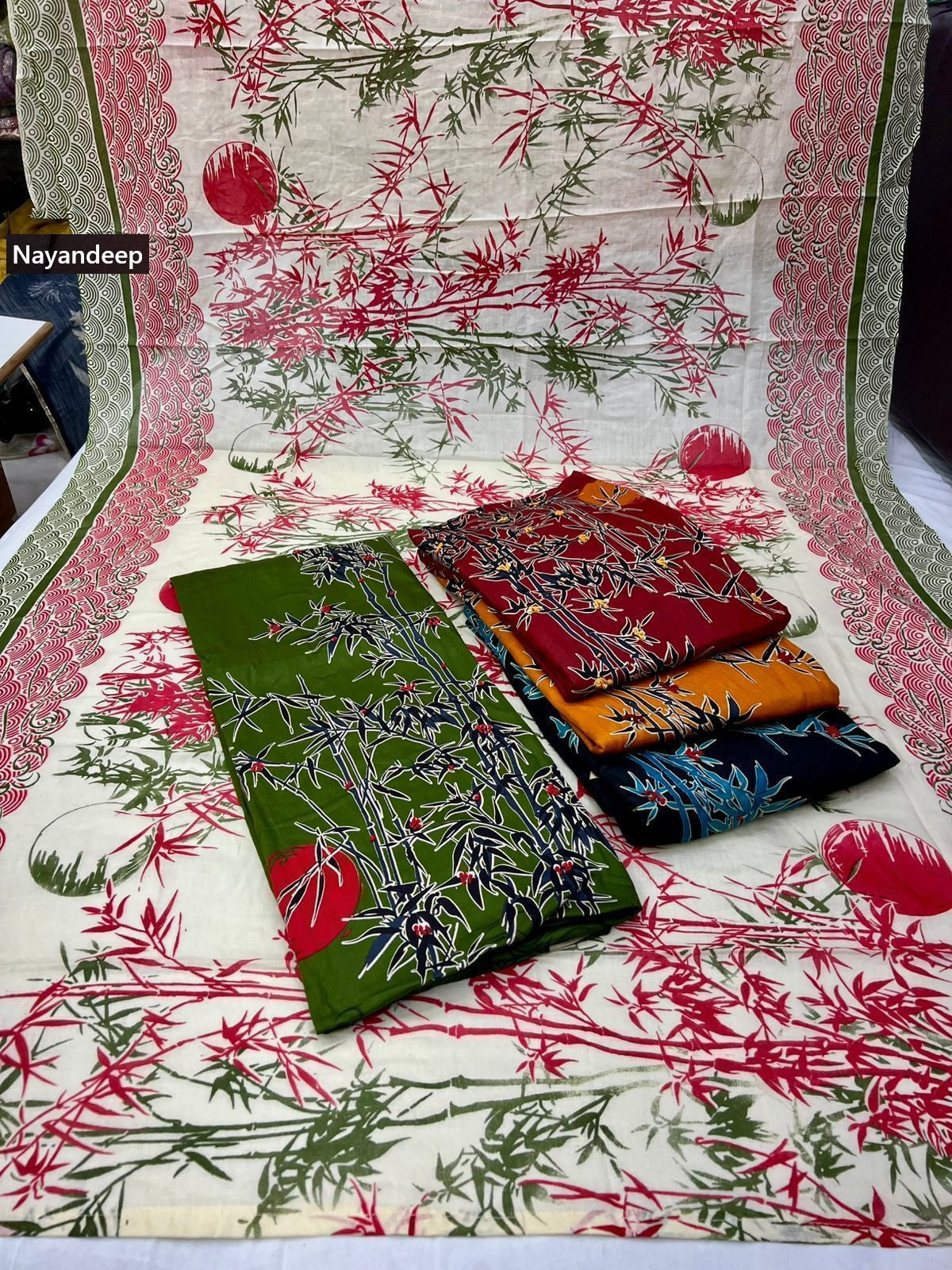 Noor 0303 Nayandeep Jaam Cotton Salwar Suits Wholesaler Gujarat