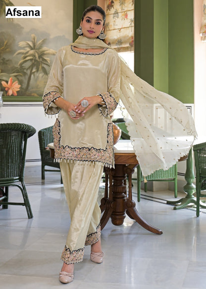 Noor 2 Afsana Tissue Pakistani Readymade Suits Supplier