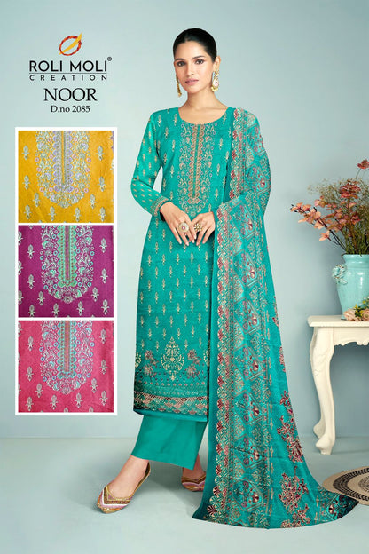Noor 5 Roli Moli Pashmina Suits Supplier