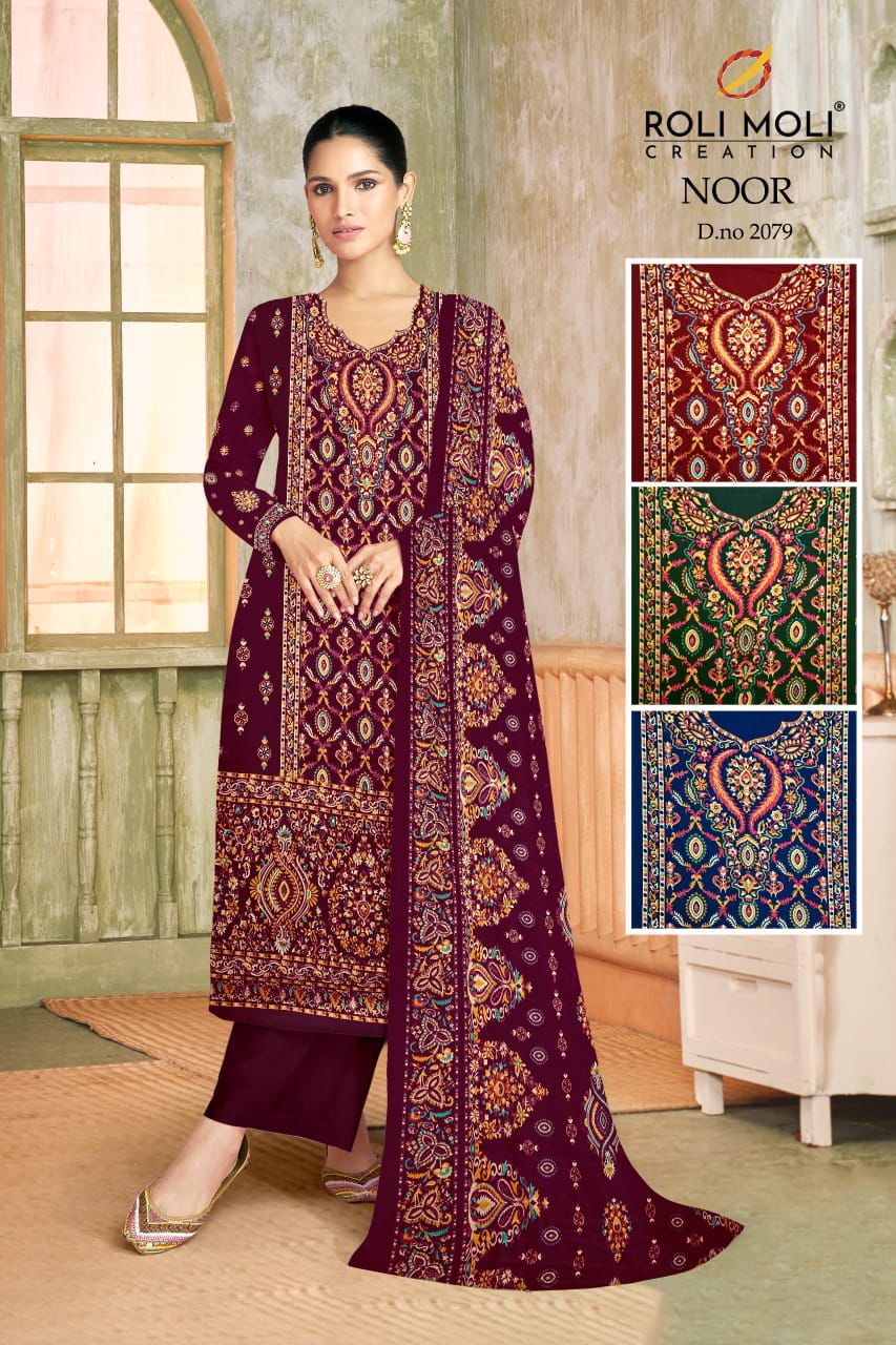 Noor 5 Roli Moli Pashmina Suits Supplier