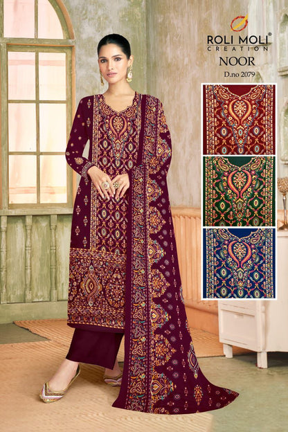 Noor 5 Roli Moli Pashmina Suits Supplier