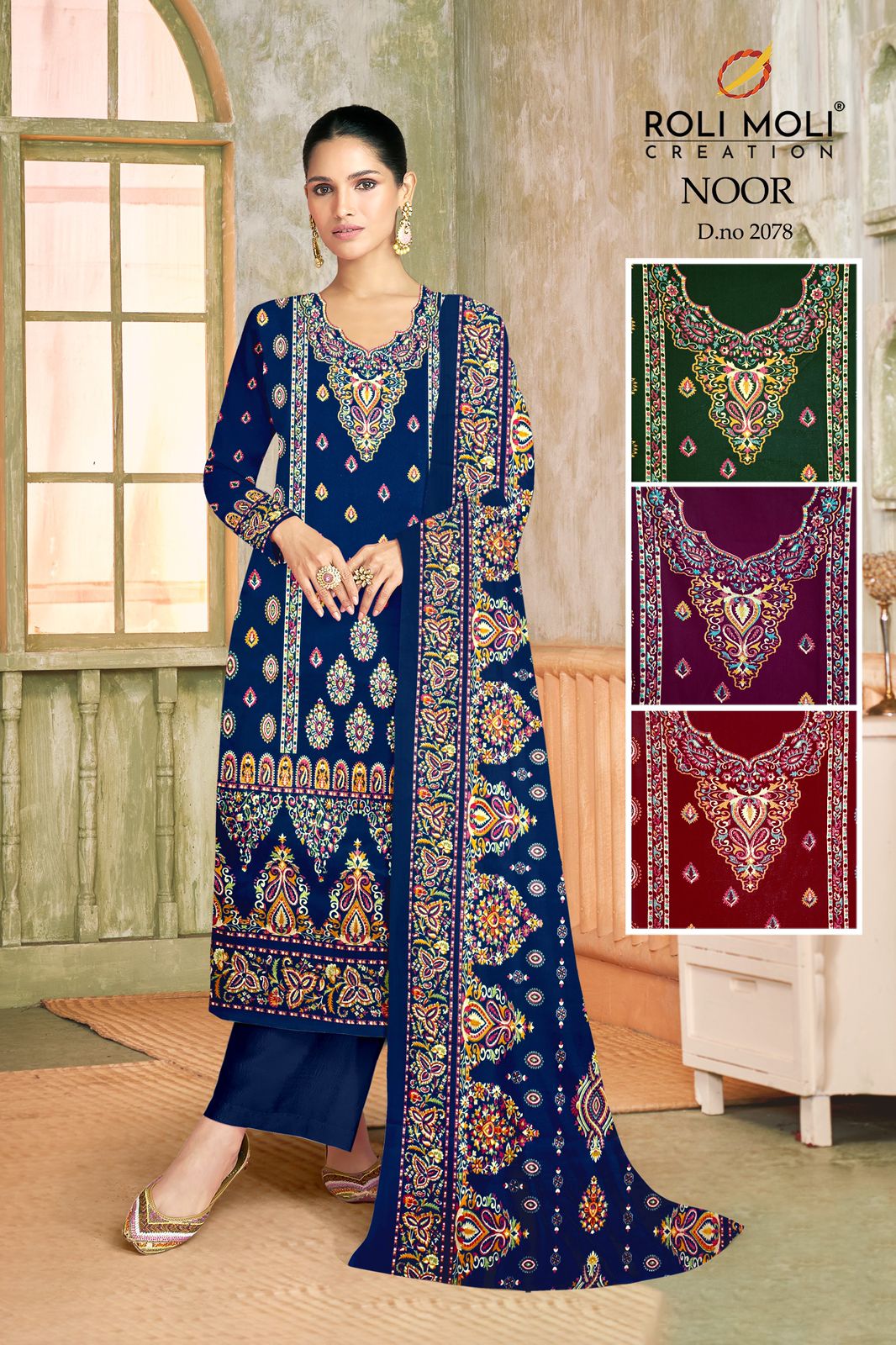 Noor 5 Roli Moli Pashmina Suits Supplier