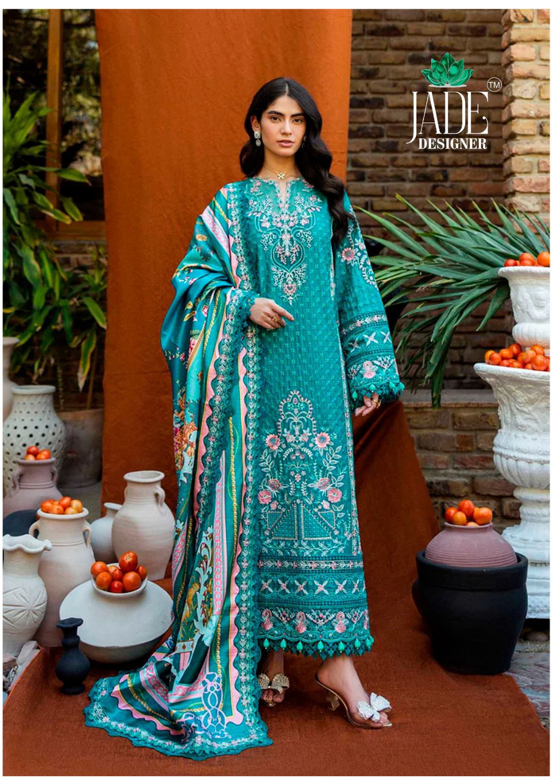 Noor Ahmed Vol 2 Exculsive Heavy Lawn Series Jade Designer Cotton Karachi Salwar Suits Exporter Ahmedabad