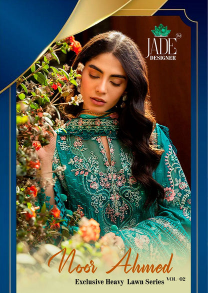 Noor Ahmed Vol 2 Exculsive Heavy Lawn Series Jade Designer Cotton Karachi Salwar Suits Exporter Ahmedabad