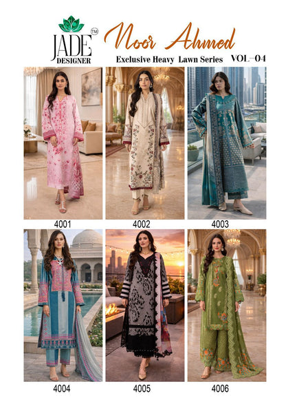 Noor Ahmed Vol 4 Jade Designer Lawn Cotton Karachi Salwar Suits Wholesaler India