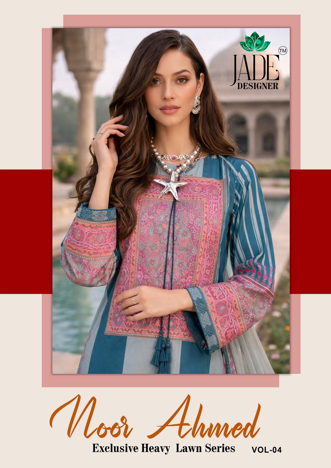 Noor Ahmed Vol 4 Jade Designer Lawn Cotton Karachi Salwar Suits Wholesaler India