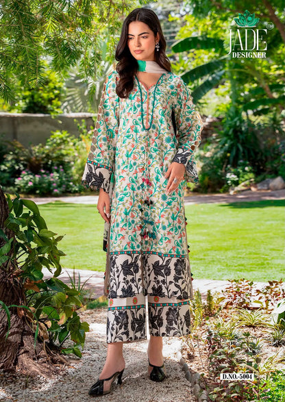 Noor Ahmed Vol 5 Jade Designer Lawn Cotton Karachi Salwar Suits Manufacturer