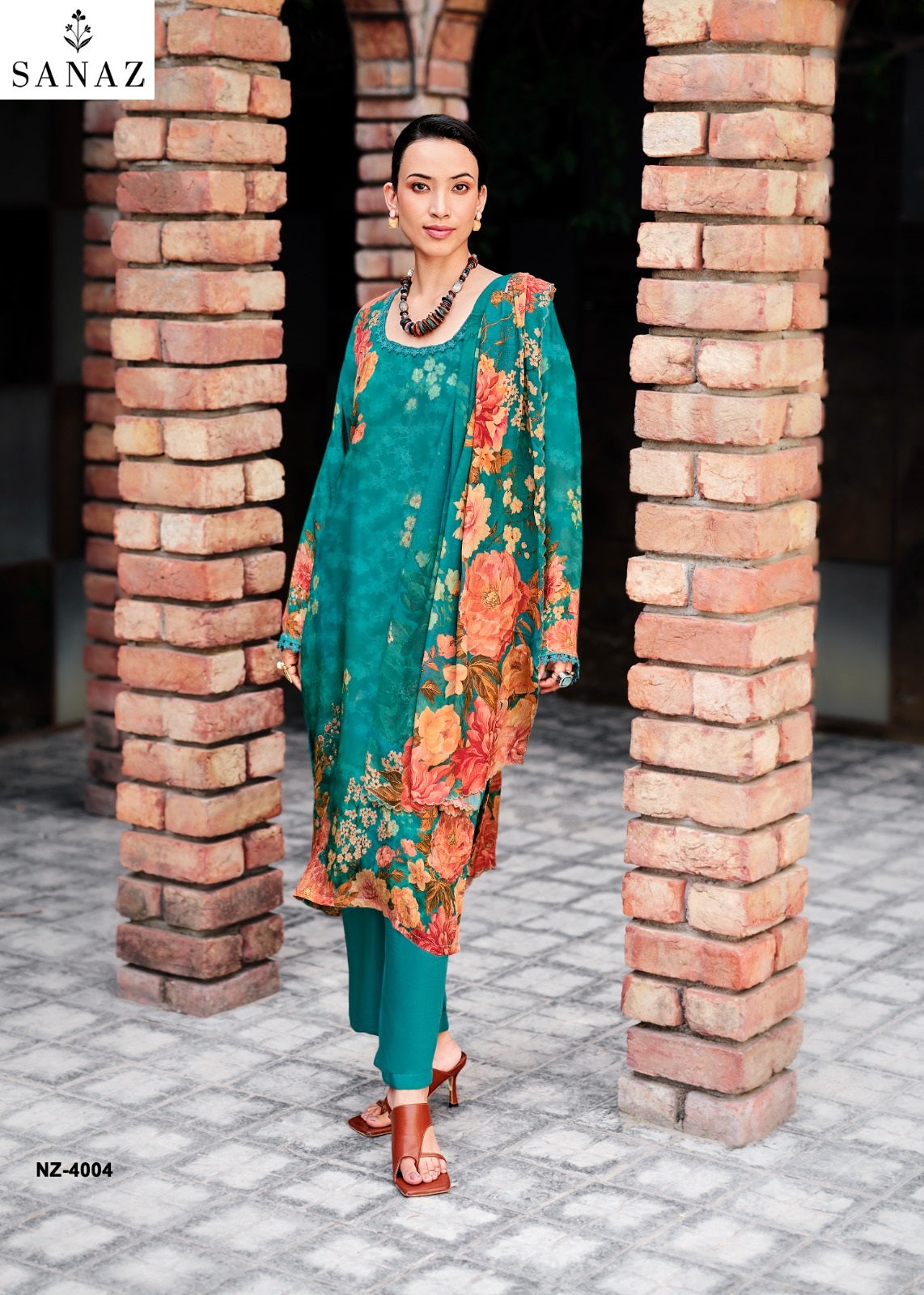 Noor And Zari Sanaz Viscose Crape Pant Style Suits Supplier Ahmedabad