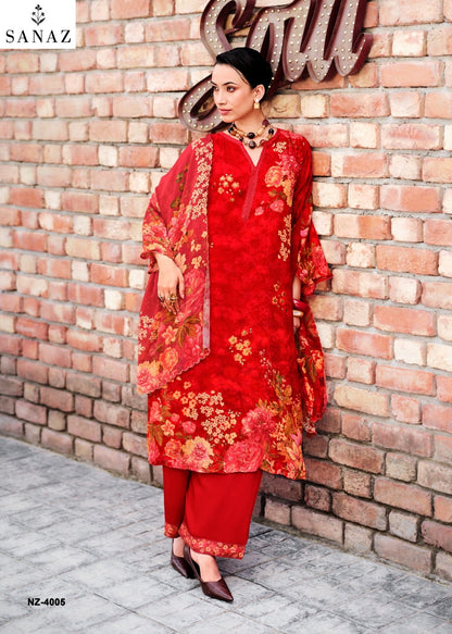 Noor And Zari Sanaz Viscose Crape Pant Style Suits Supplier Ahmedabad