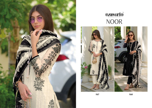 Noor Black-White Zaveri Organza Readymade Pant Style Suits Exporter India