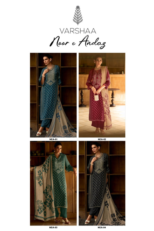 Noor E Andaz Varshaa Muslin Pakistani Salwar Suits Manufacturer Gujarat