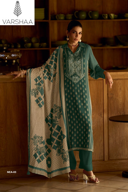 Noor E Andaz Varshaa Muslin Pakistani Salwar Suits Manufacturer Gujarat