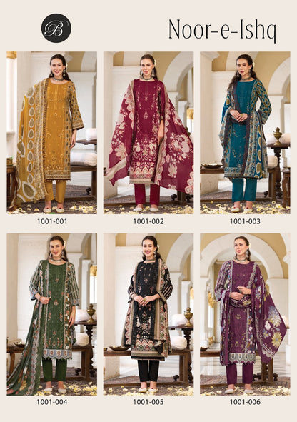 Noor E Ishq Belliza Designer Studio Pure Cotton Karachi Salwar Suits Wholesale