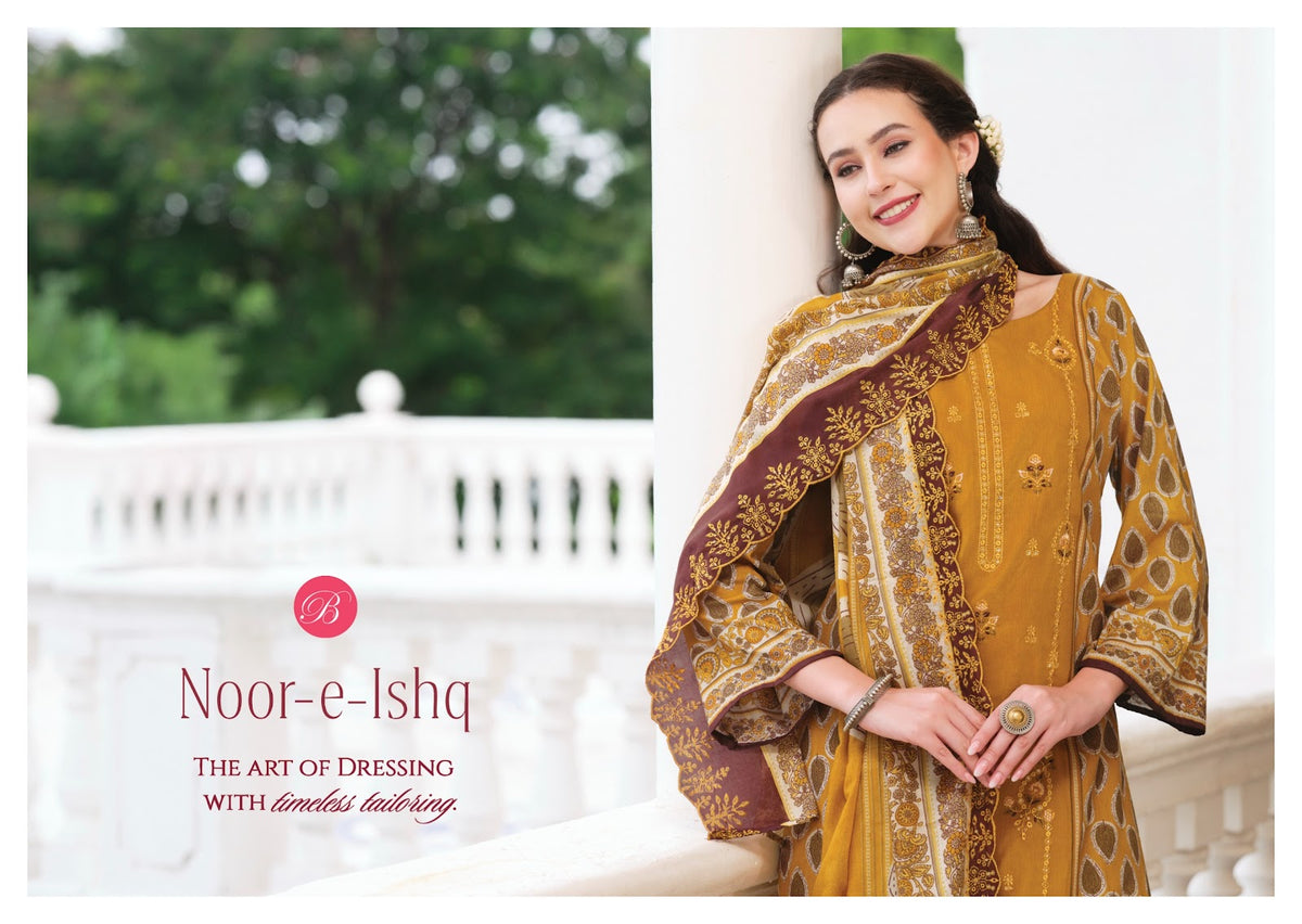 Noor E Ishq Belliza Designer Studio Pure Cotton Karachi Salwar Suits Wholesale