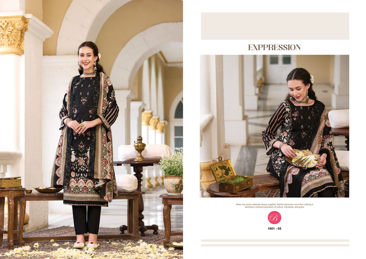 Noor E Ishq Belliza Designer Studio Pure Cotton Karachi Salwar Suits Wholesale